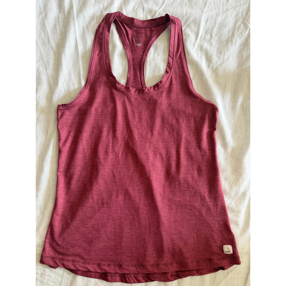 Vuori Lux Racerback Performance Tank Top Burgundy Women's Size Med Heathered